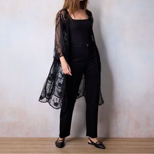 LC Lauren Conrad Black Lace Duster
